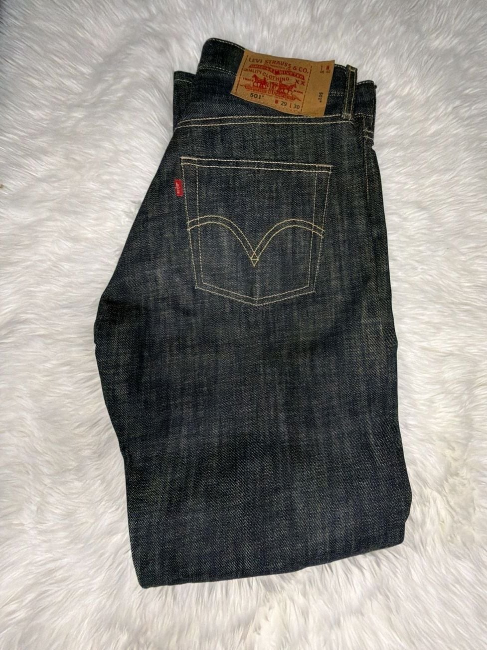 Levi's 501 Straight Leg Jeans 29x30 Dark Wash Denim 2