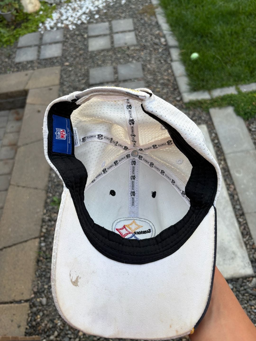 Reebok NFL Pittsburgh Steelers Hat Black White Mesh Strapback 5