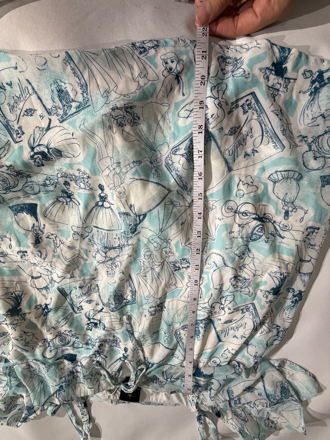 Disney Princess Cinderella Blue White Cold Shoulder Top Size 2 6