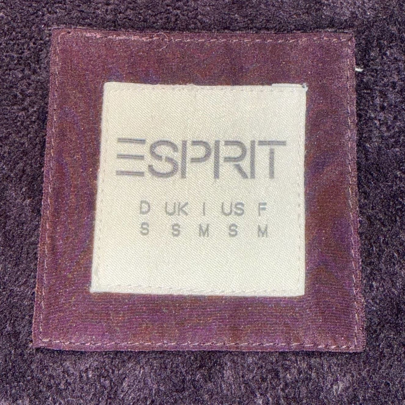 Vintage Y2K Esprit Quilted Hooded Jacket Women’s Plum-S 4