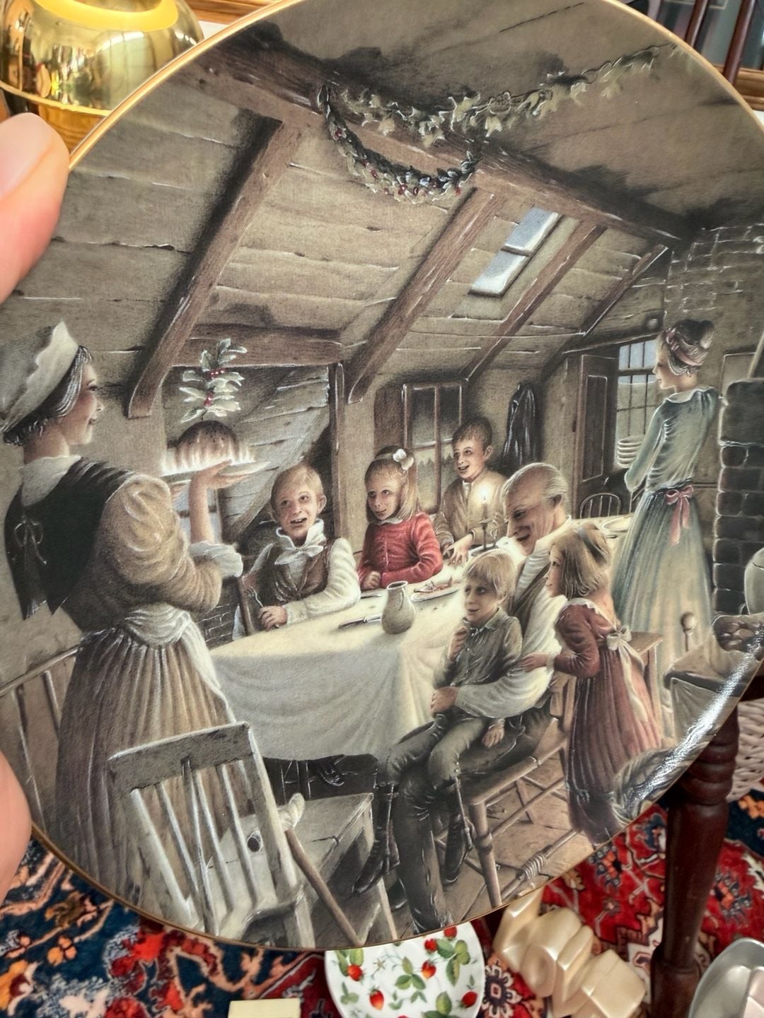 Department 56 A Christmas Carol The Cratchit's Christmas Pudding Plate 1991 6
