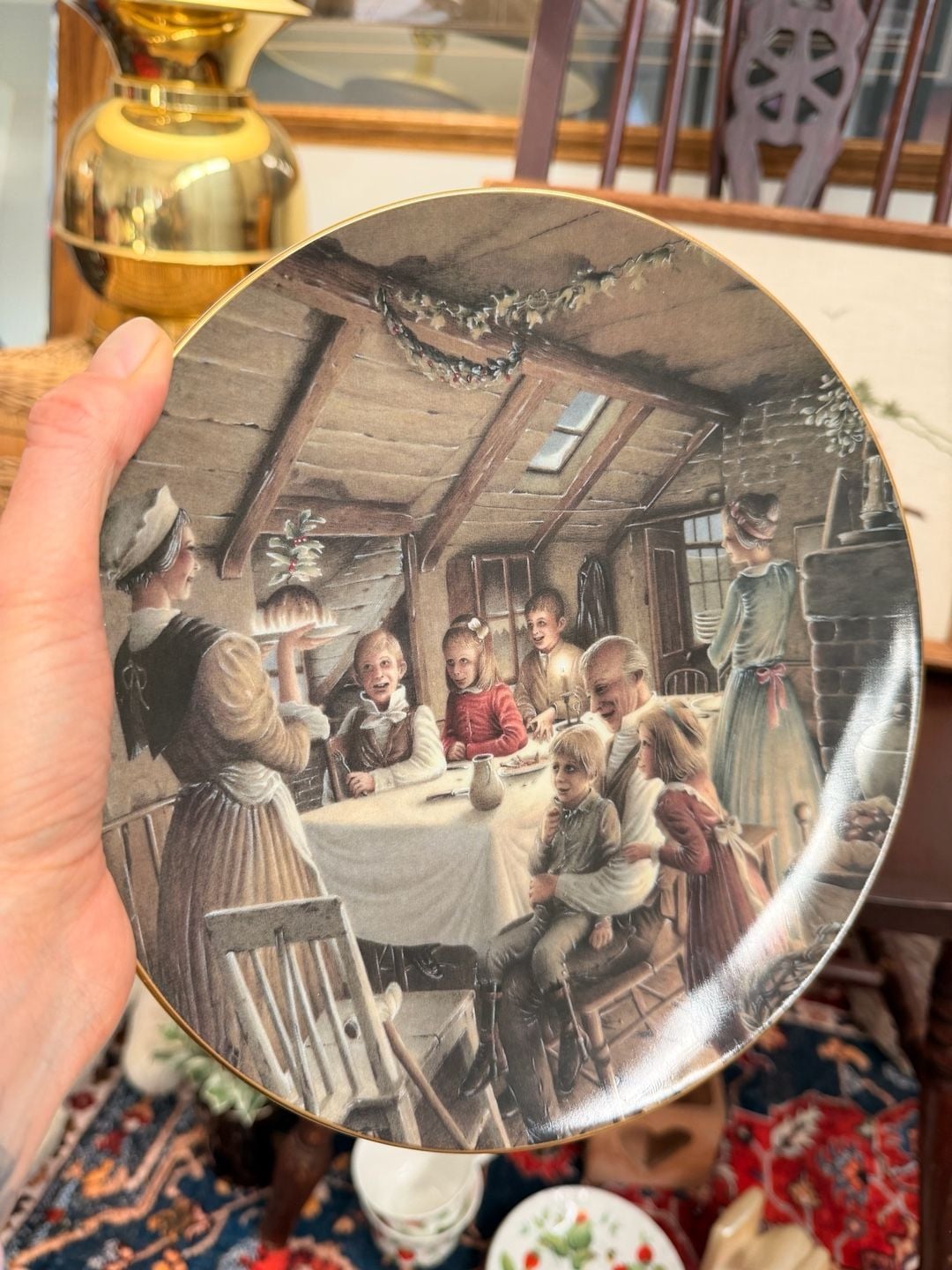 Department 56 A Christmas Carol The Cratchit's Christmas Pudding Plate 1991 7