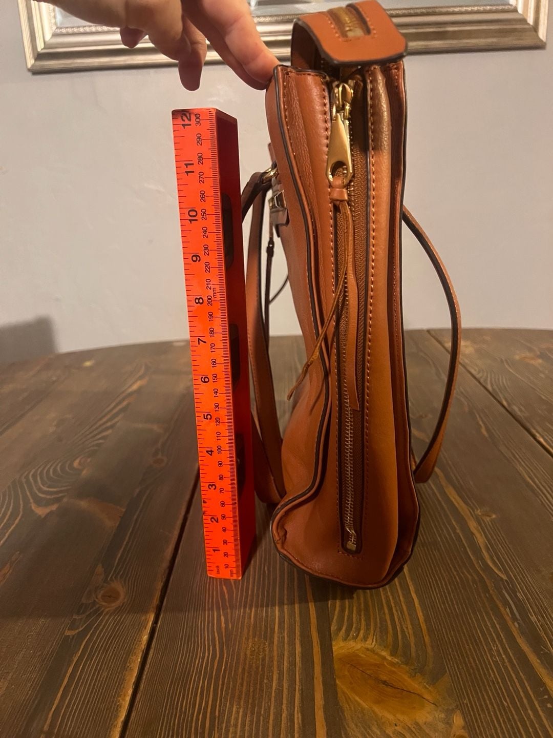 Rebecca Minkoff Always On Side Zip Regan Tote Brown Leather 6