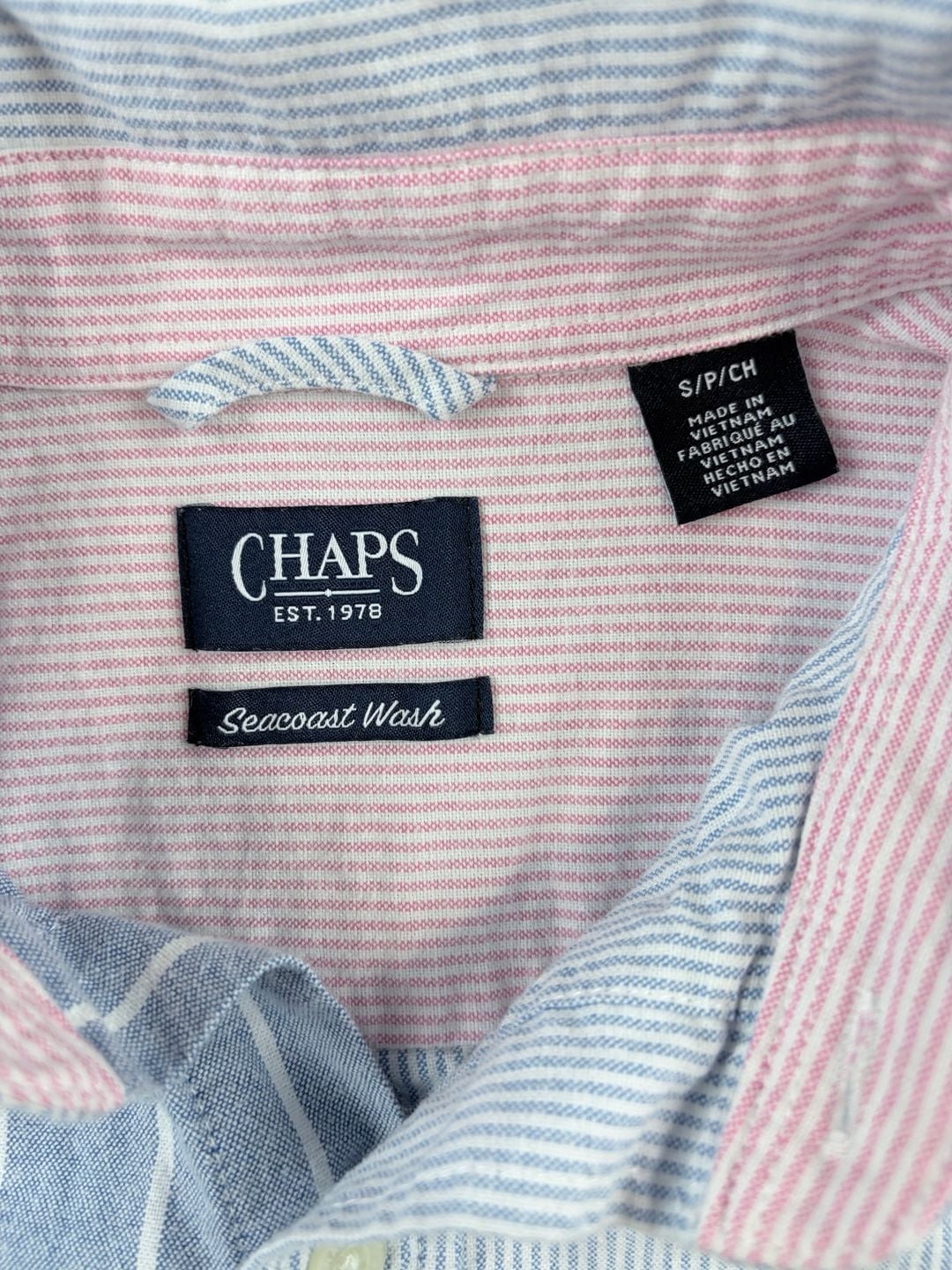 Chaps Button Down Shirt Size S Blue Seacoast Wash Striped Long Sleeve 4