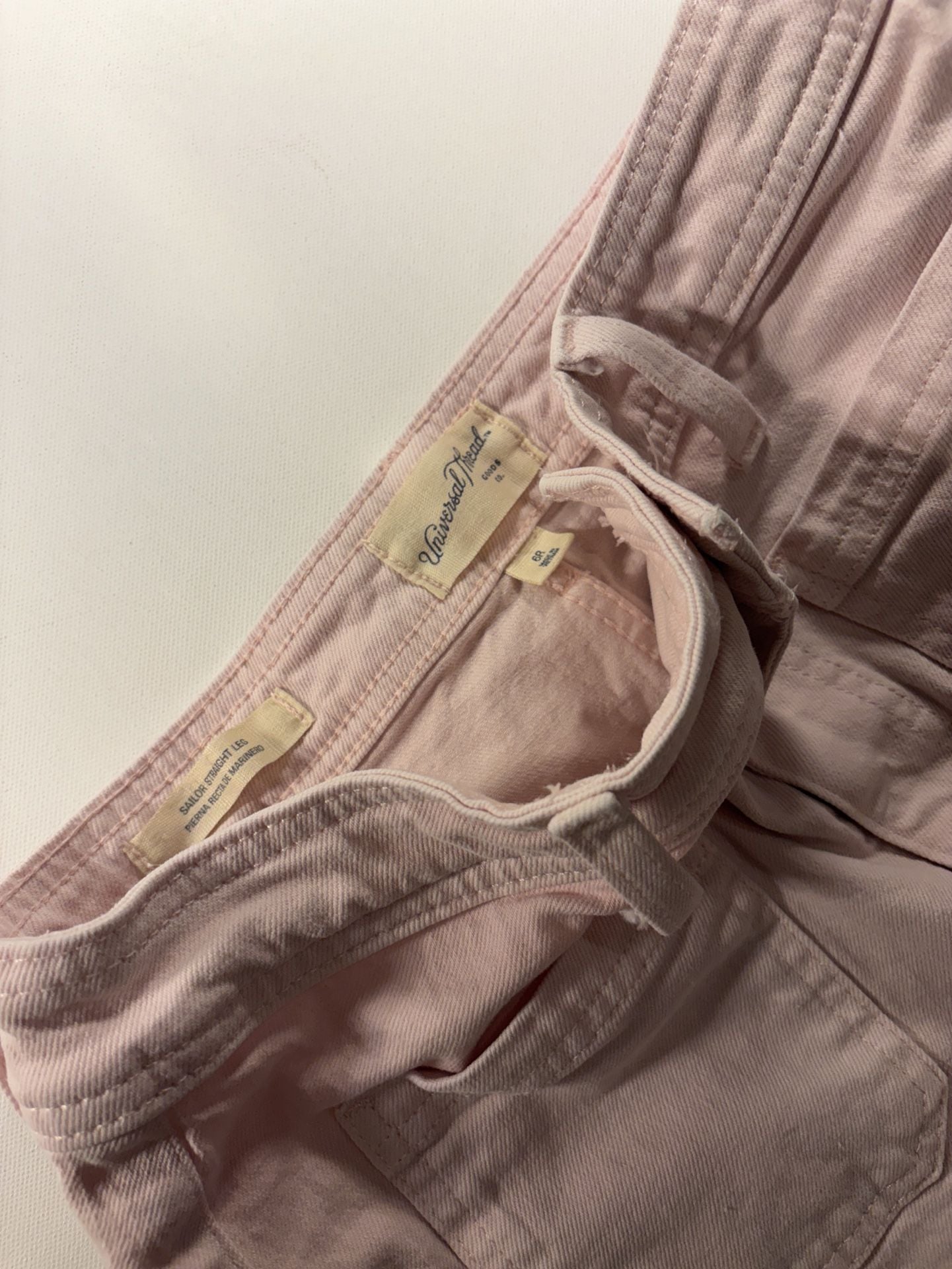 Universal Thread Sailor Straight Leg Size 6R Pink Denim Jeans 5
