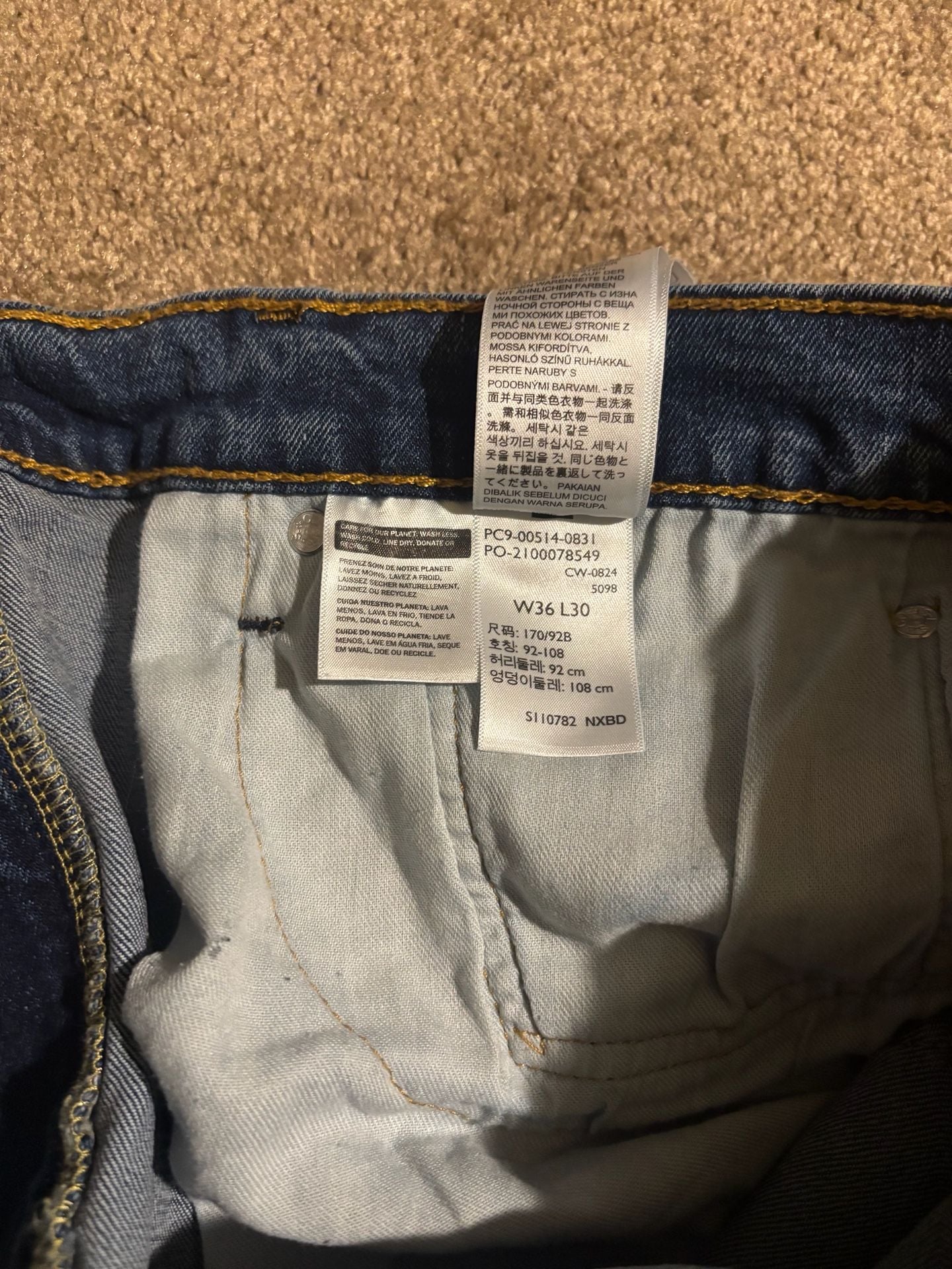 Levi's 514 Straight Fit Blue Jeans Medium Wash Denim Pants Men's Size 36x30 3