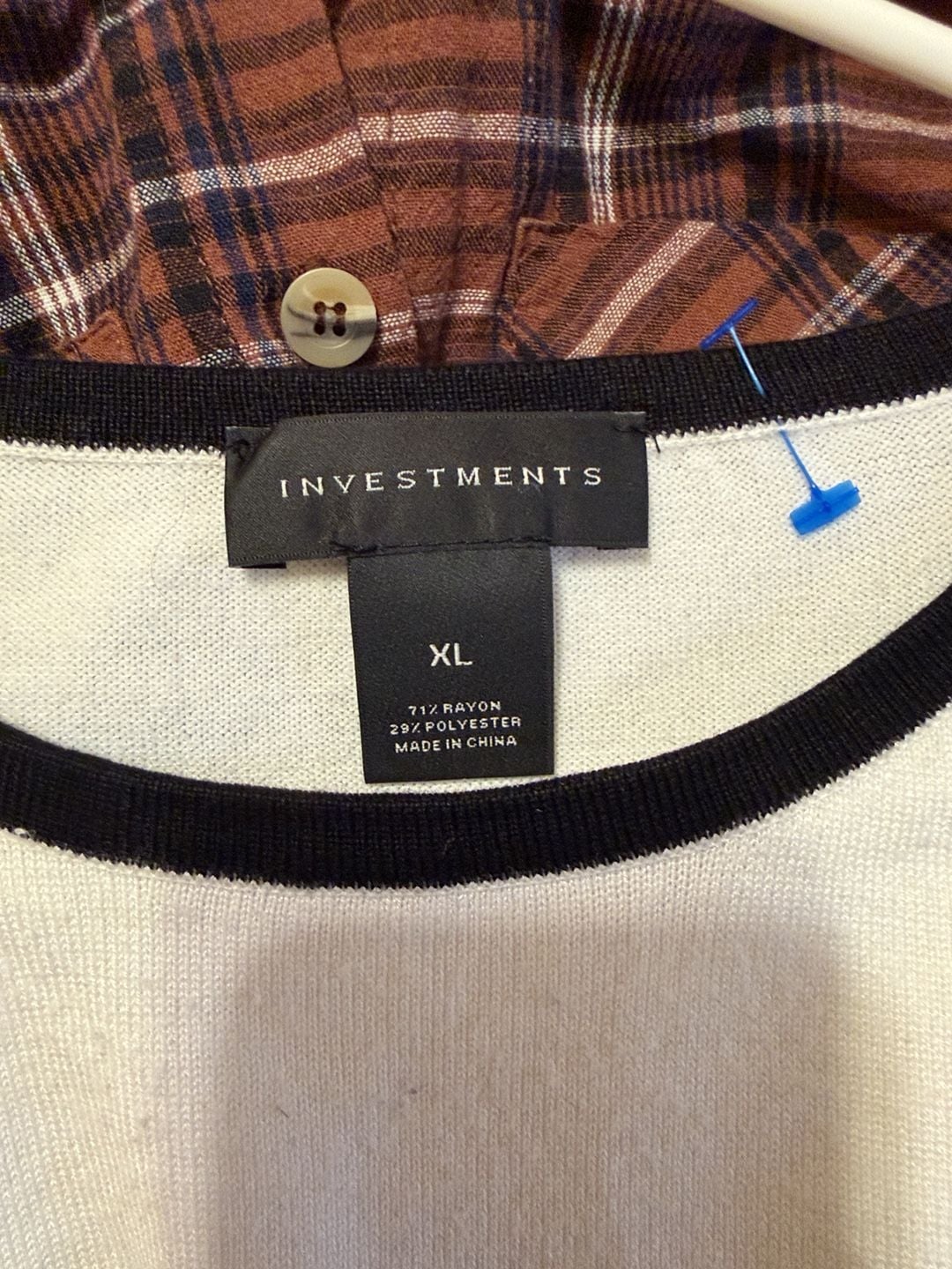 Investments Striped Sweater XL White Black Pleated Bell Sleeve Knit Top 9