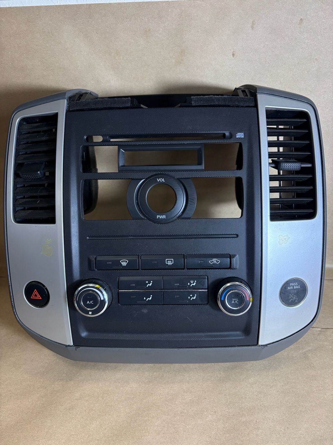 2009-2012 Nissan Frontier Xterra Center Dash Bezel HVAC Control Panel OEM 2