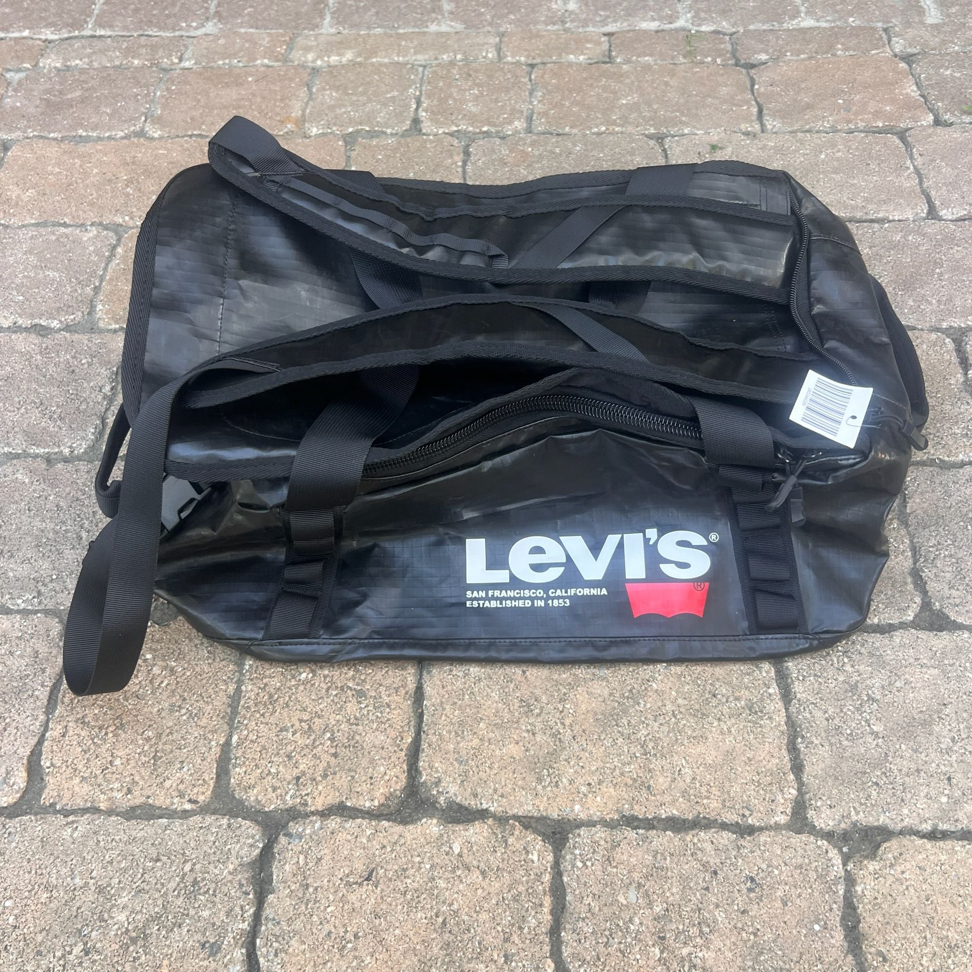 NWT Levi's Black Duffle Backpack Ripstop Weekender Bag Backpack Combo 6