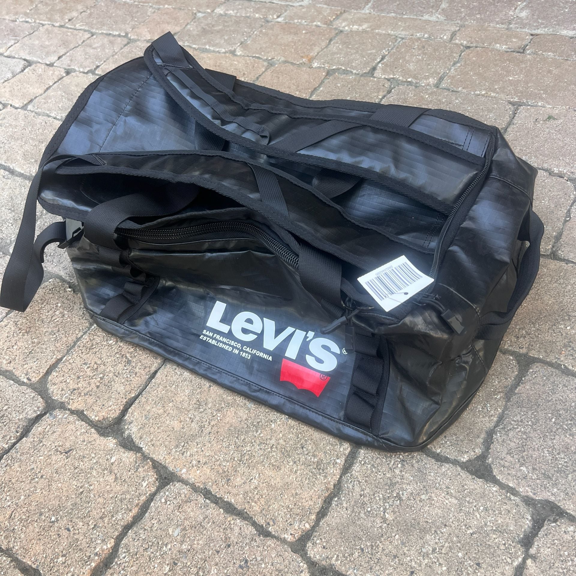 NWT Levi's Black Duffle Backpack Ripstop Weekender Bag Backpack Combo 7