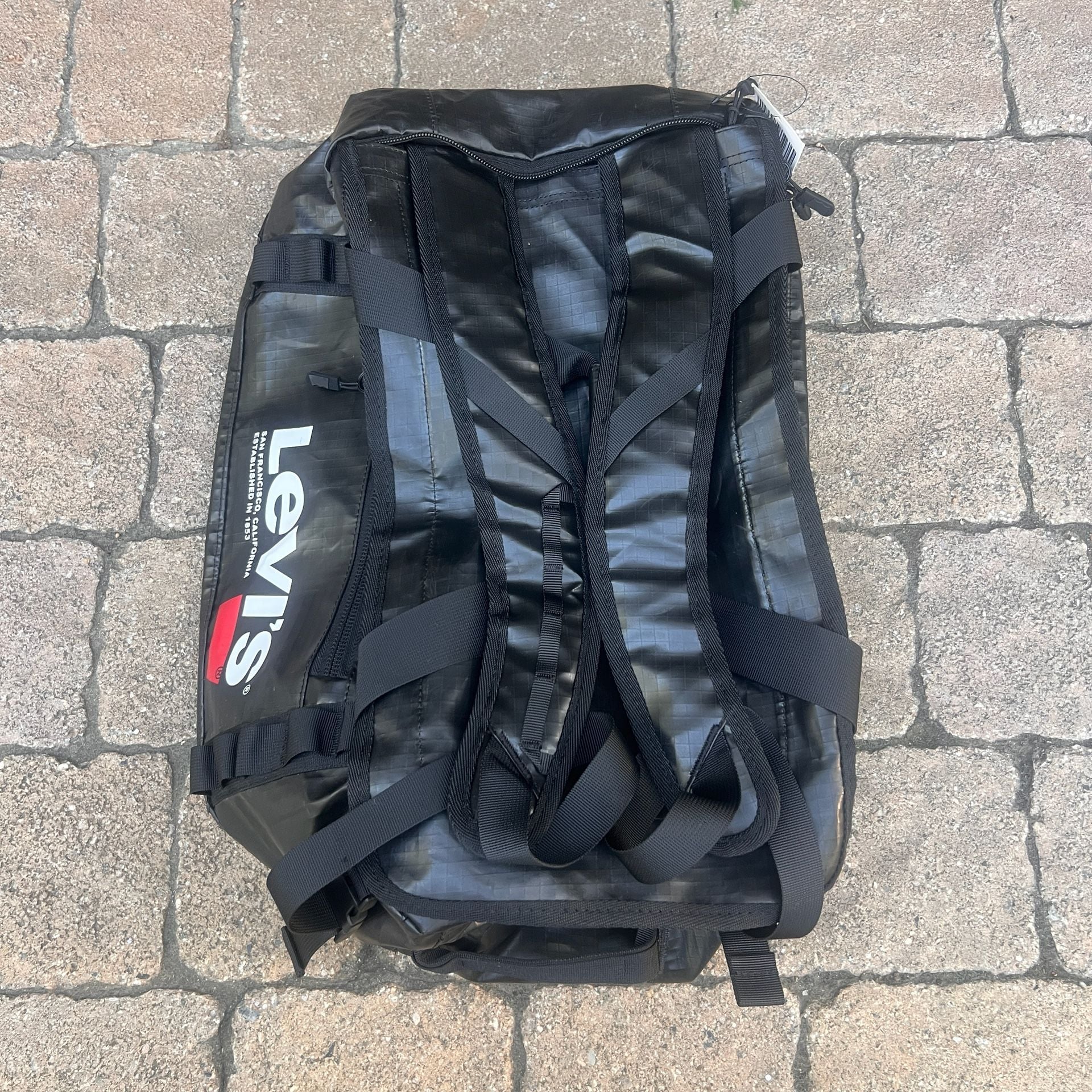 NWT Levi's Black Duffle Backpack Ripstop Weekender Bag Backpack Combo 12