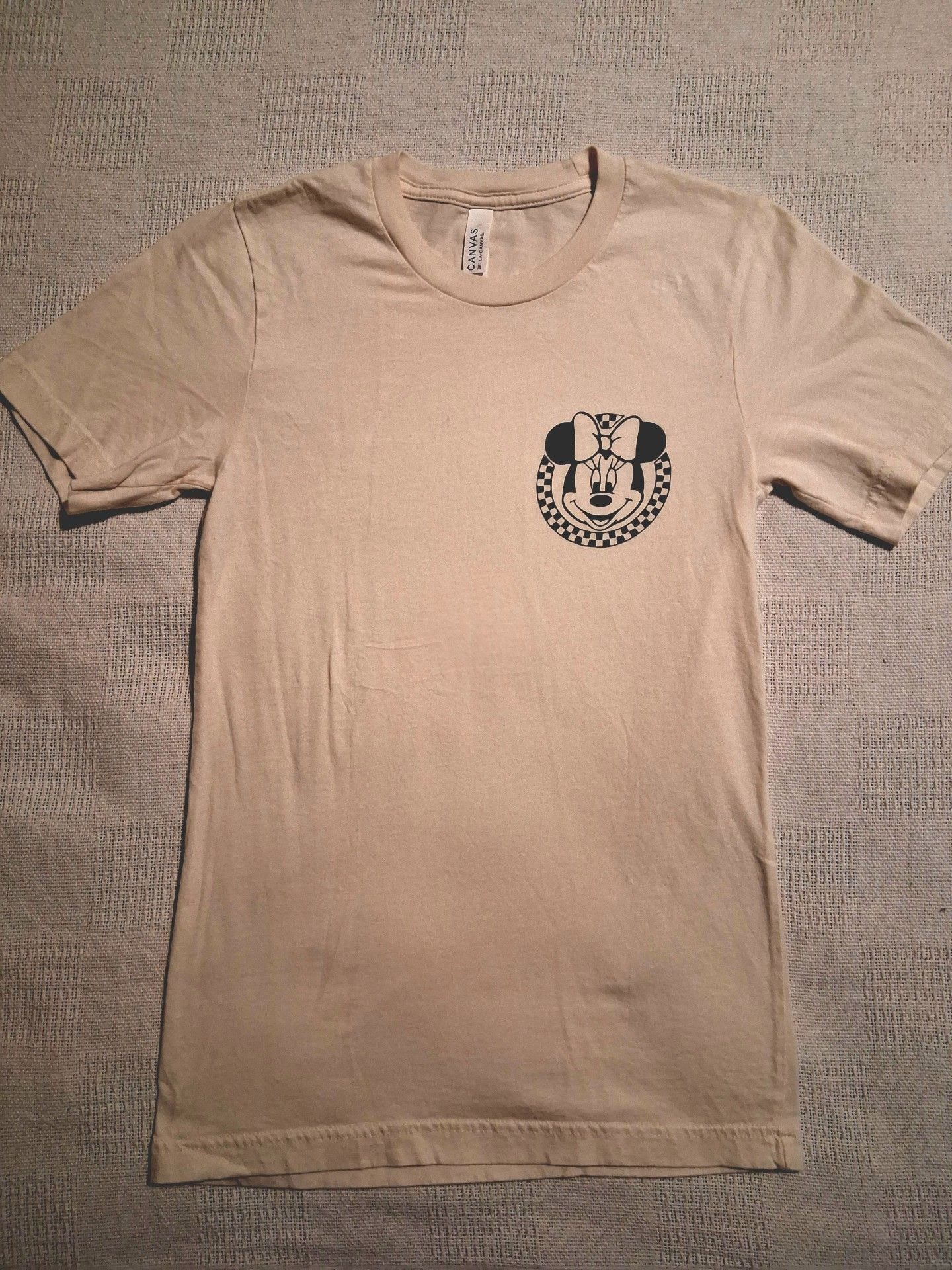 Bella Canvas Disney Minnie Mouse T-Shirt Size XS Tan Graphic Tee 1