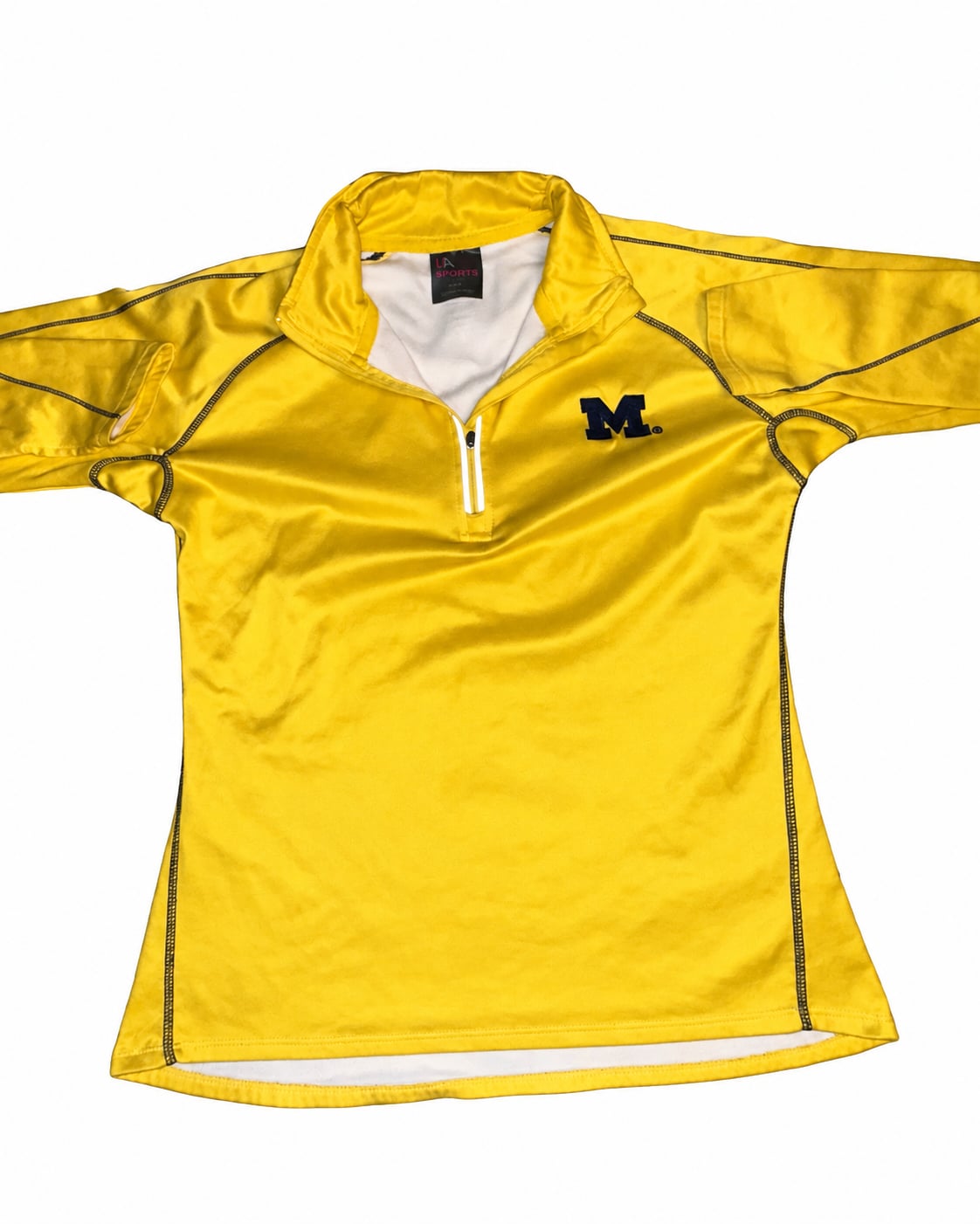 Knights Apparel For Her Michigan Wolverines 1/4 Zip Size S Yellow 2
