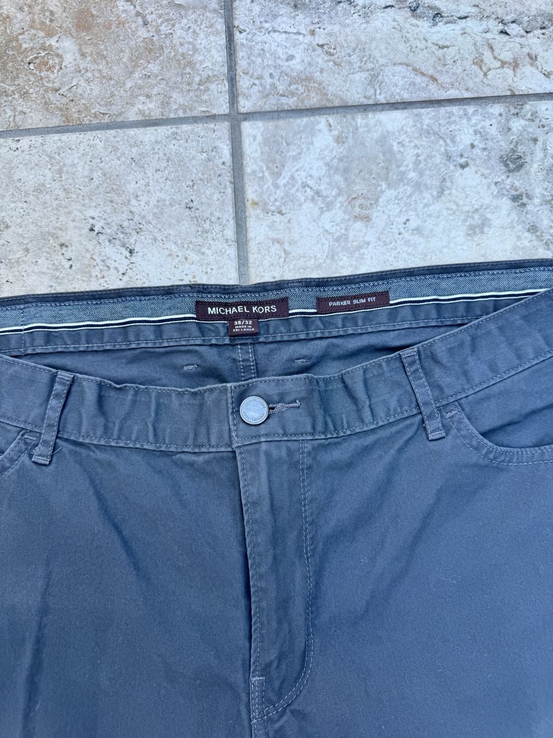 Michael Kors Parker Slim Fit Pants Size 38/32 Blue 3