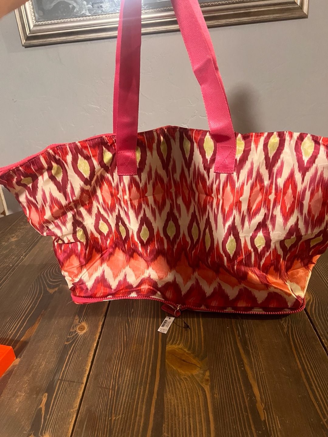 Chico's GWP Packable Print Tote Pink Ikat 2