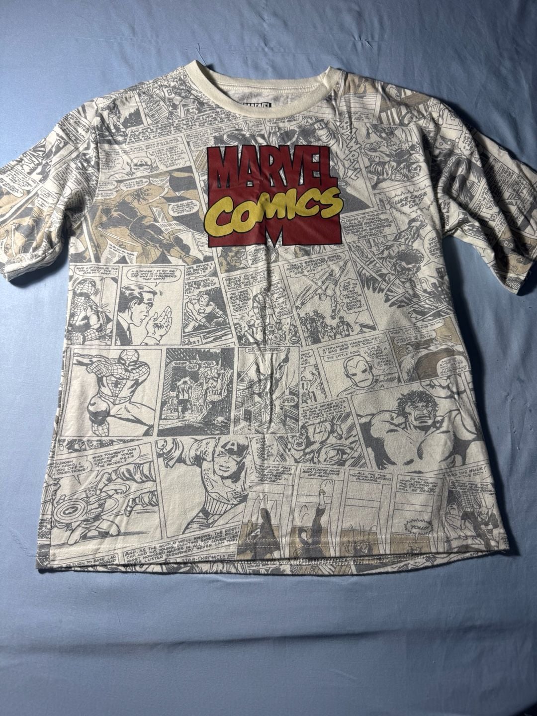 Youth Marvel Comics Comic Print T-Shirt Size XL(16) All Over Print AOP 1
