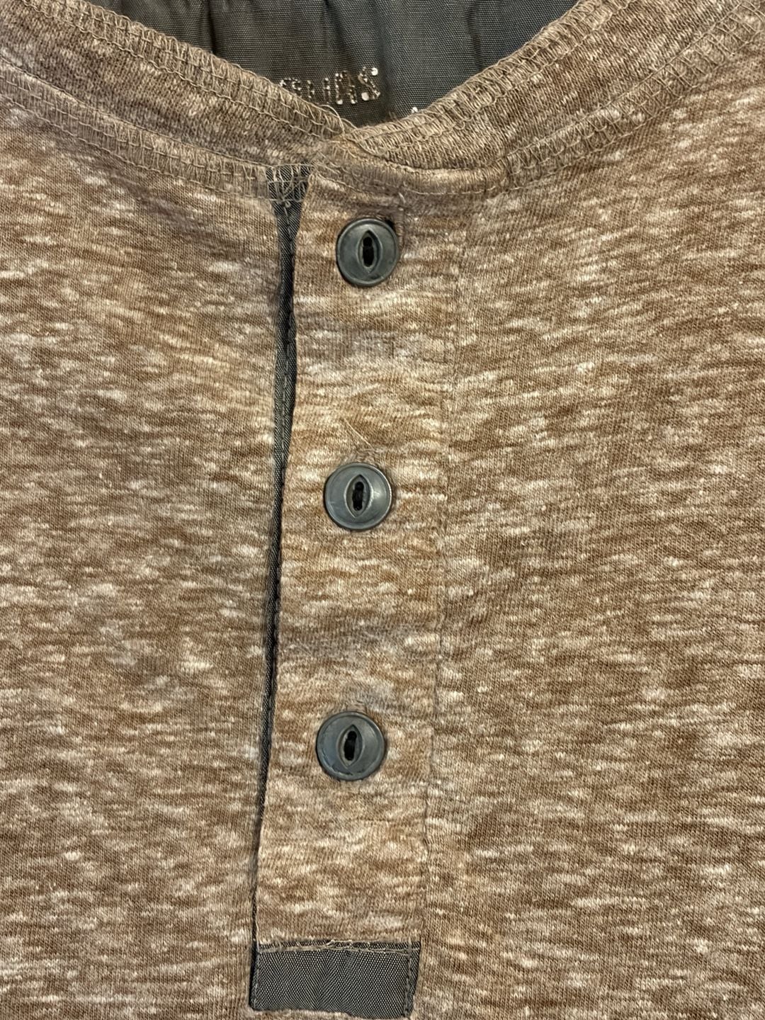 Alexander Julian Colours Long Sleeve Henley Shirt Brown Heather M 9