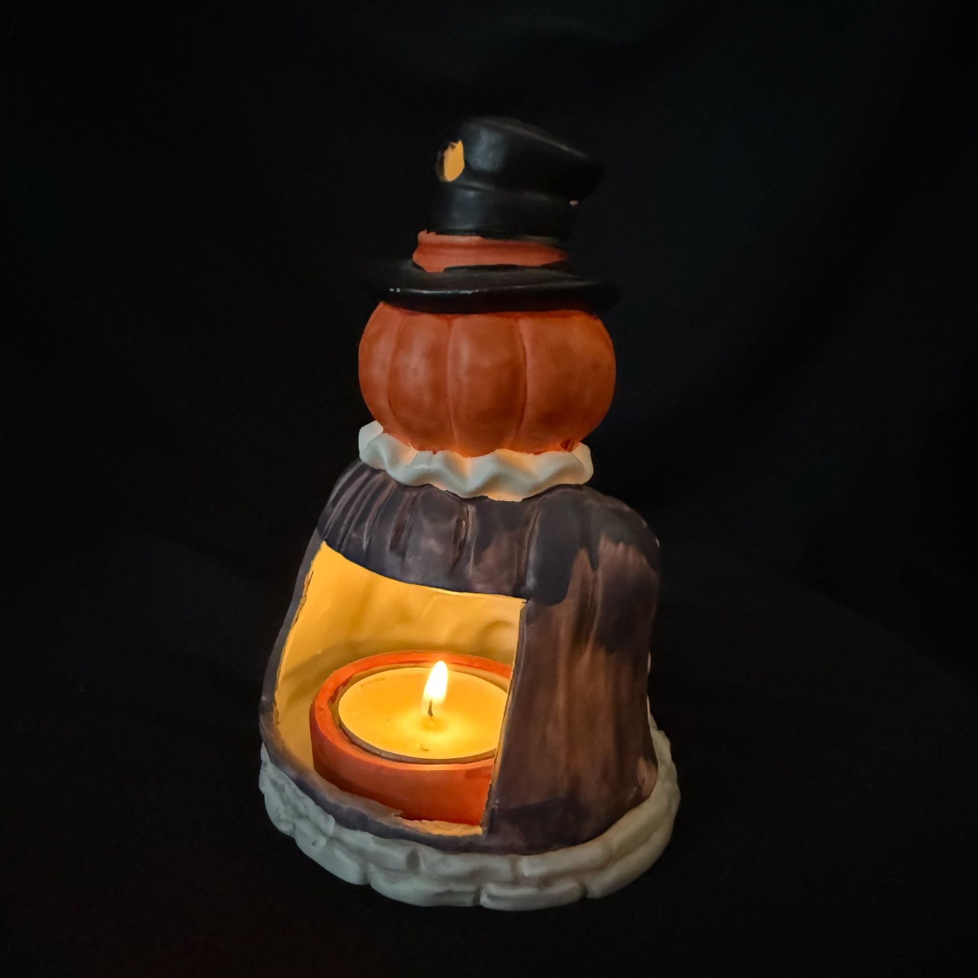 Ceramic Pumpkin Man Tea Light Candle Holder Halloween Decor 7