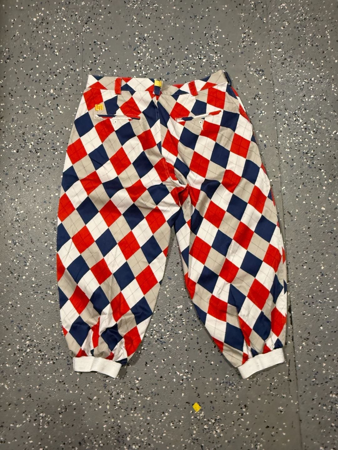 Loudmouth Golf Knickers Mens Size 36 Red White Navy Argyle Stretch Pants 7