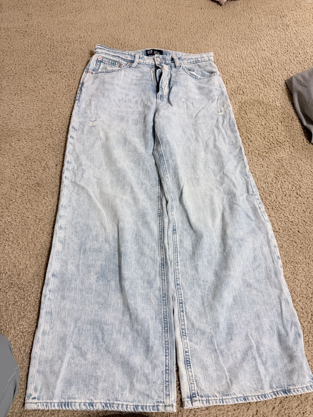 Gap High Rise Wide-Leg Jeans Size 10/30R Light Wash 2