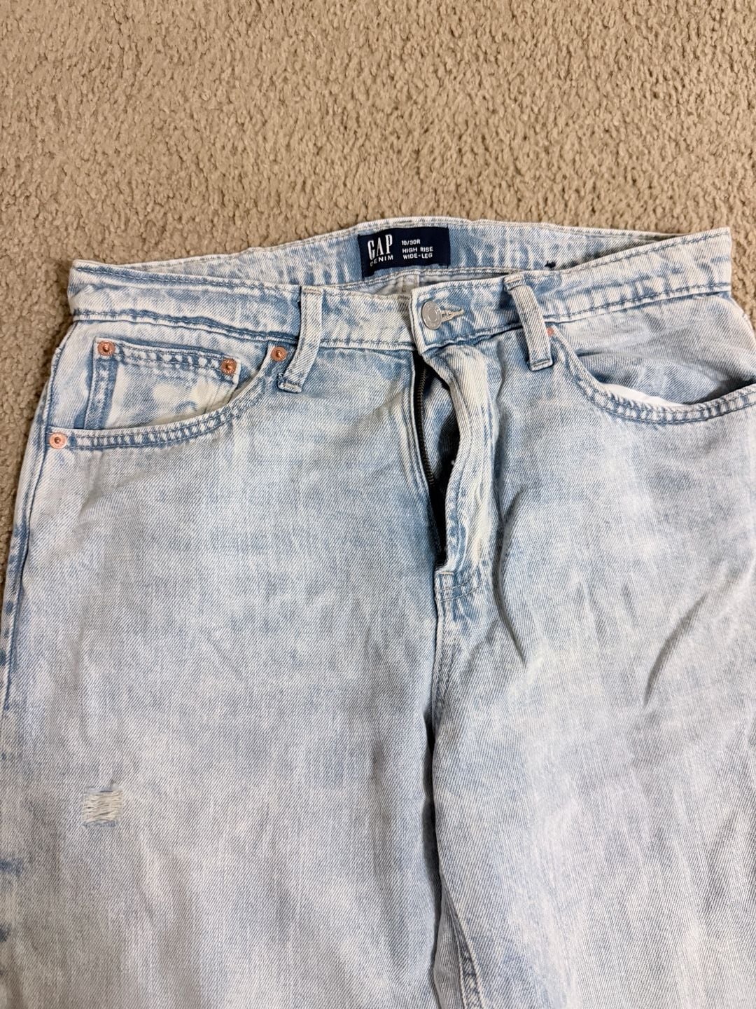 Gap High Rise Wide-Leg Jeans Size 10/30R Light Wash 3