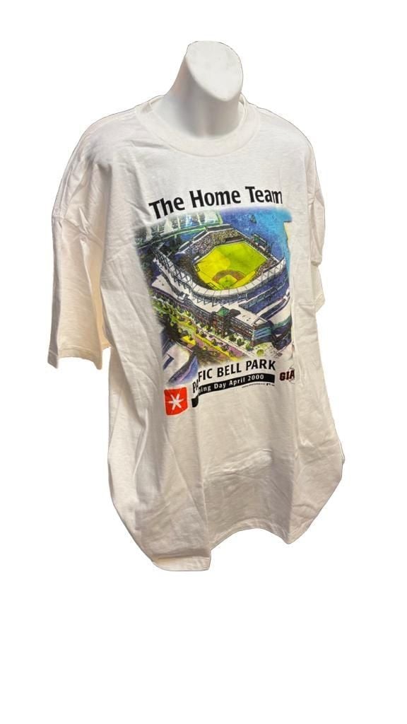 Vintage Oneita Pacific Bell Park Opening Day 2000 T-Shirt Size X-Large White 4