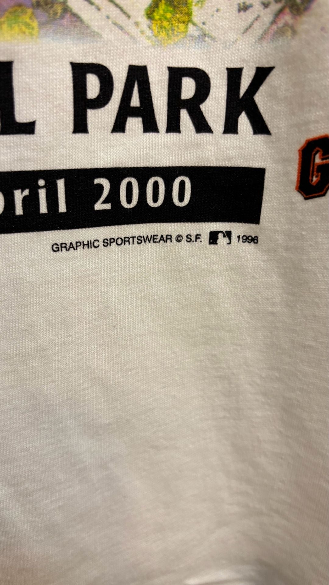 Vintage Oneita Pacific Bell Park Opening Day 2000 T-Shirt Size X-Large White 6