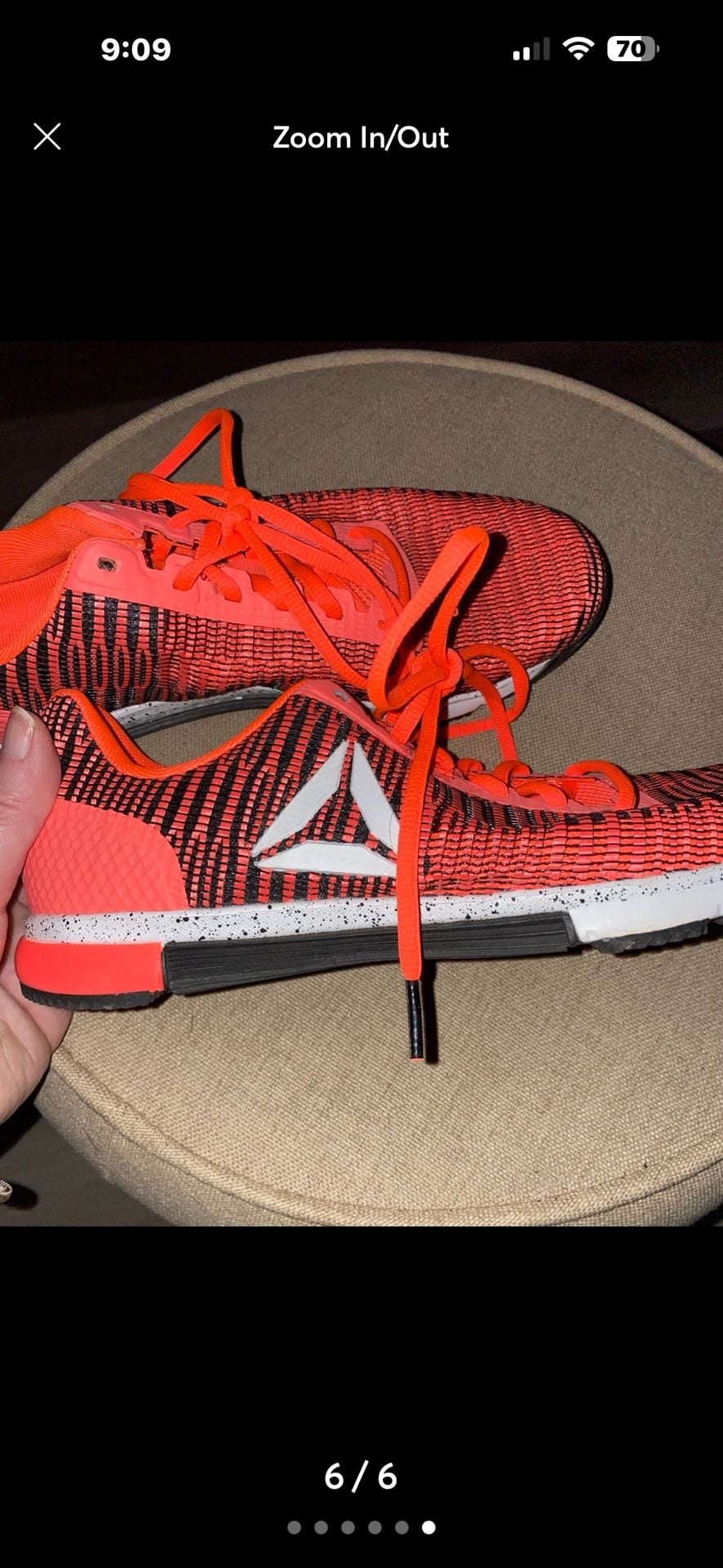 Reebok Crossfit Nano 7 Size 9 mens Orange Black Sneakers 6