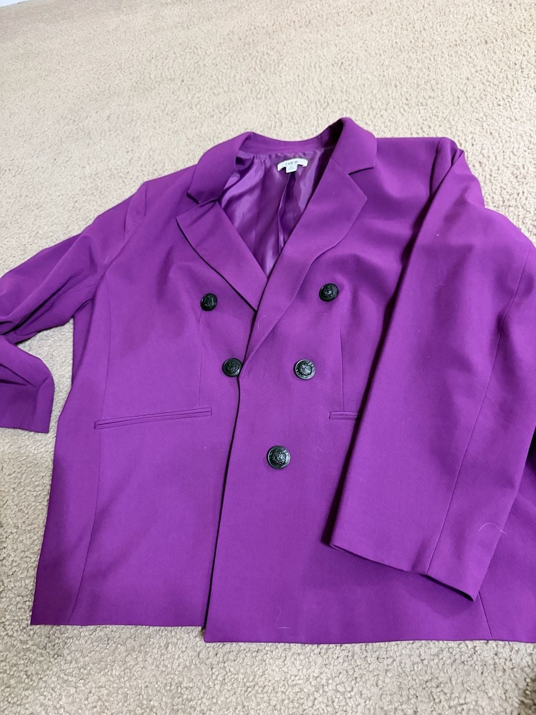 Bar III Double Breasted Blazer Size 2X Purple 1