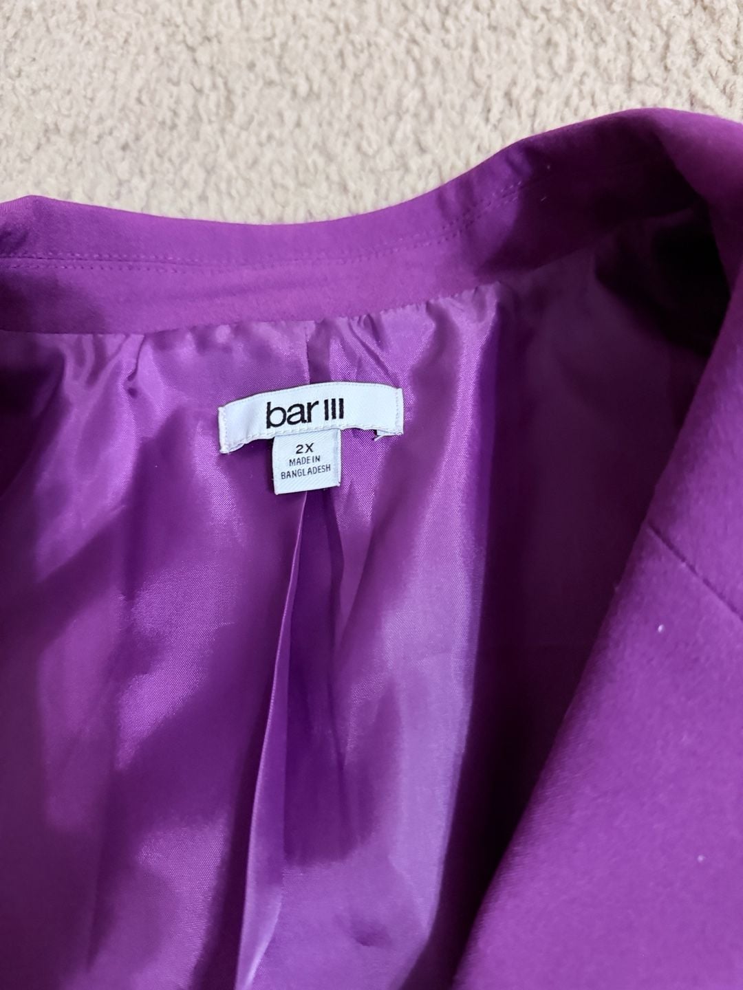 Bar III Double Breasted Blazer Size 2X Purple 2