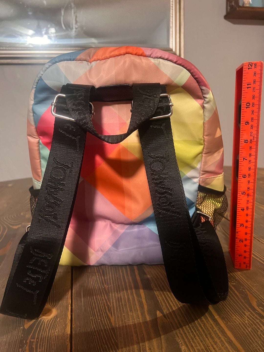 Betsey Johnson Rainbow Geometric Abstract Nylon Backpack 4