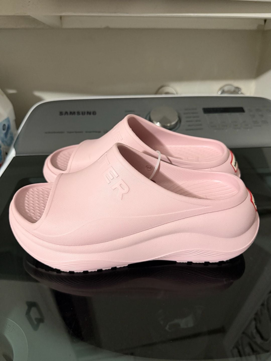 Hunter Haddie Size 8 Pink Slip-On Open-Toe Casual Sandals 2