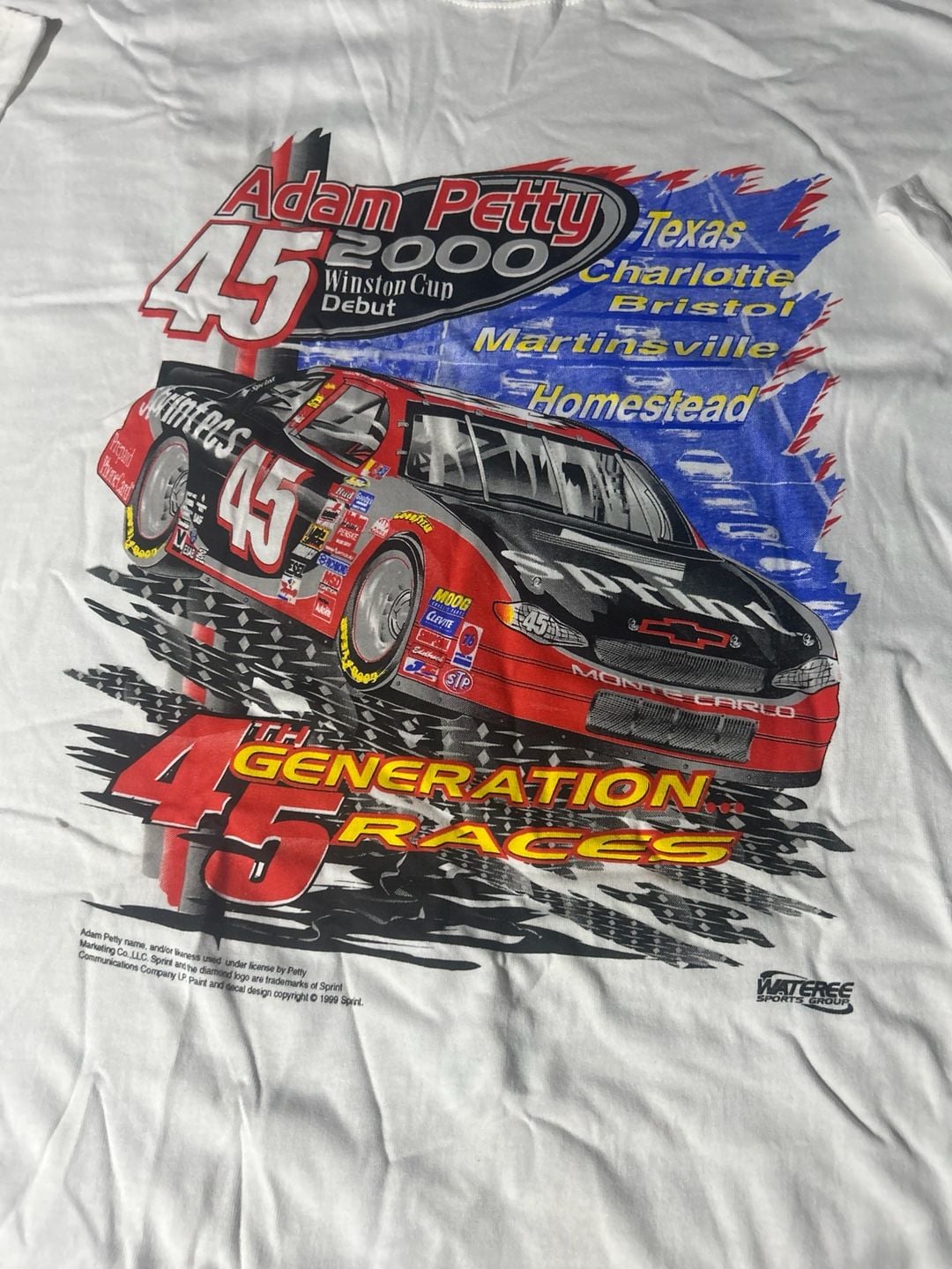 Gildan Adam Petty 2000 Winston Cup Debut Size XXL White Graphic T-Shirt 3