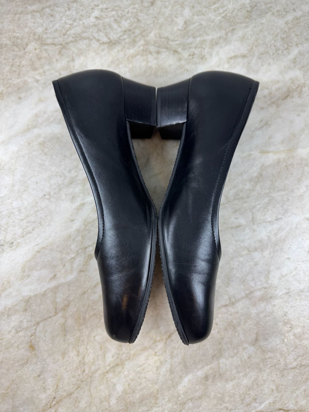 SAS Women’s Black Leather Round Toe Low Heel Pumps Size 8N Narrow Italy 5