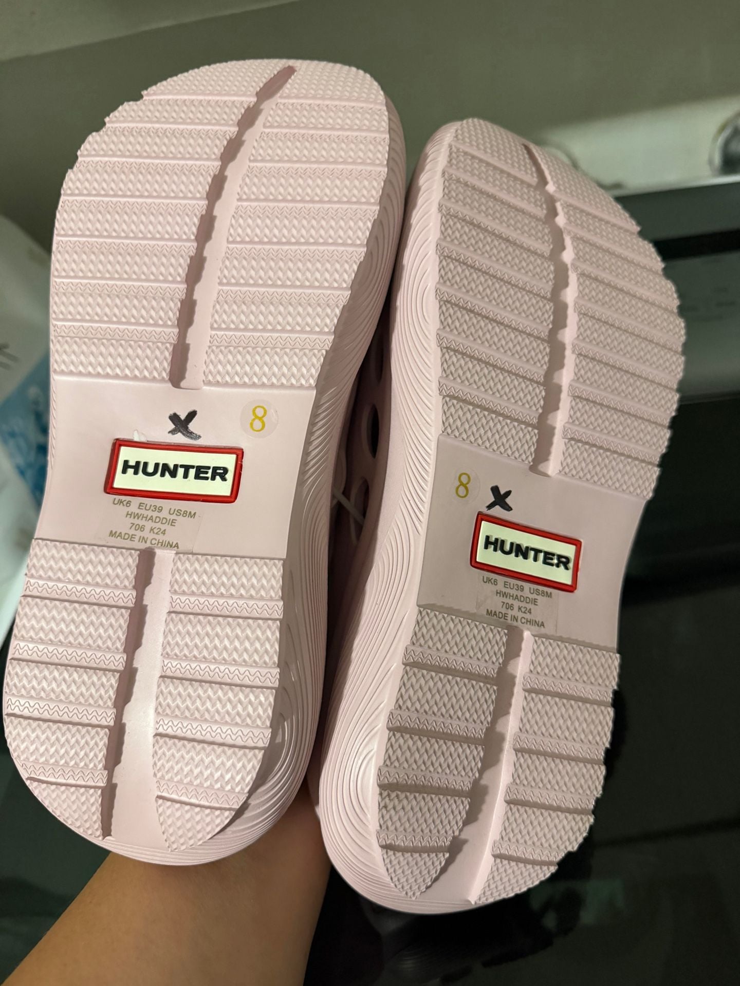 Hunter Haddie Size 8 Pink Slip-On Open-Toe Casual Sandals 5