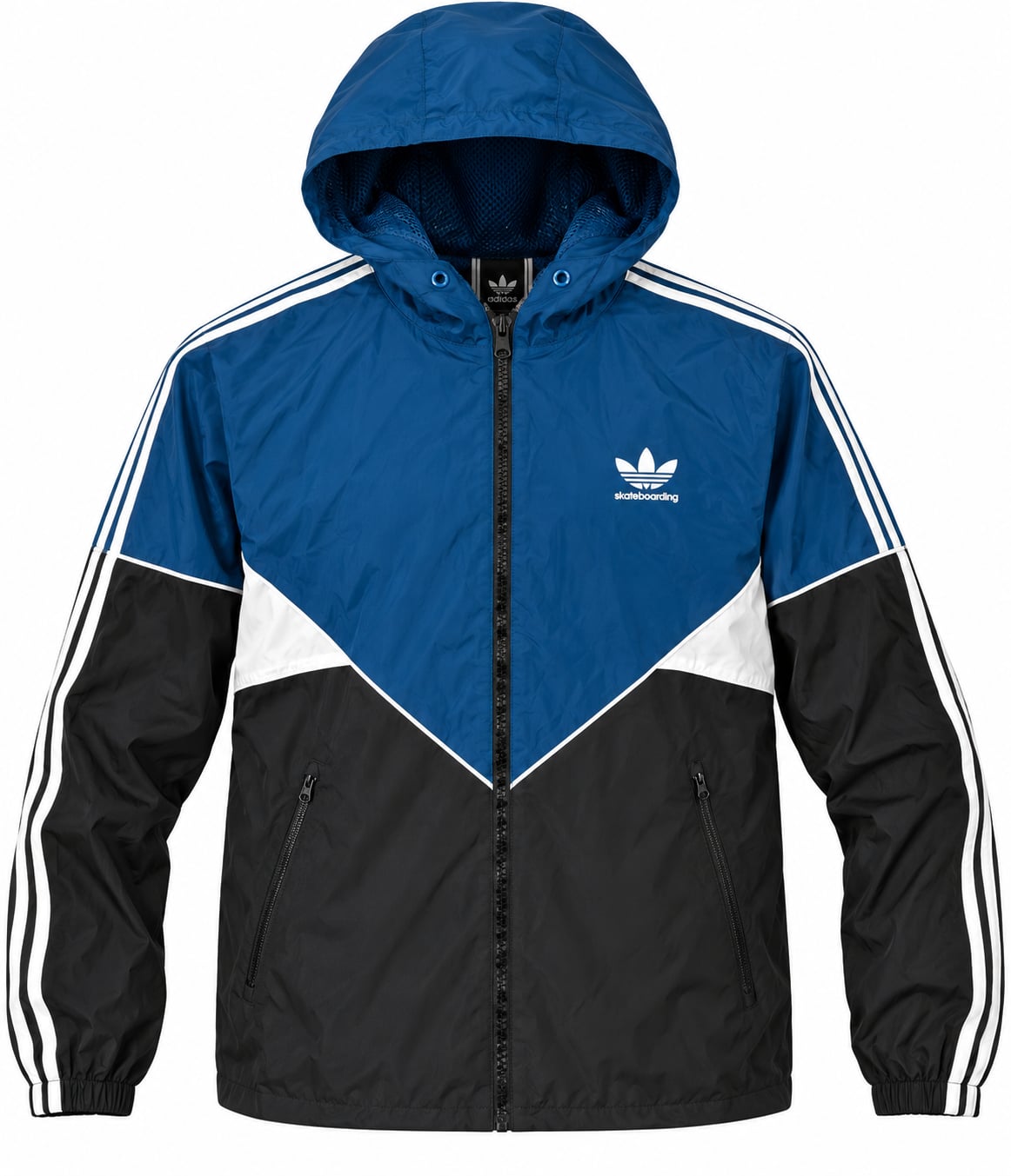 Adidas Skateboarding Windbreaker Jacket Size L Blue Black White 2