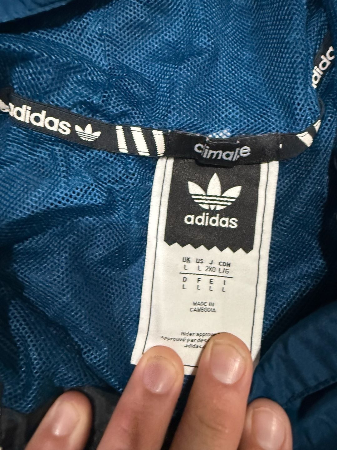 Adidas Skateboarding Windbreaker Jacket Size L Blue Black White 5