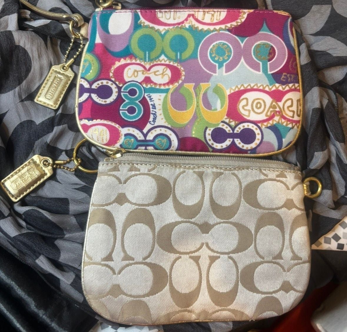 Coach Poppy & Signature Graffiti Wristlets TAKE BOTH 3