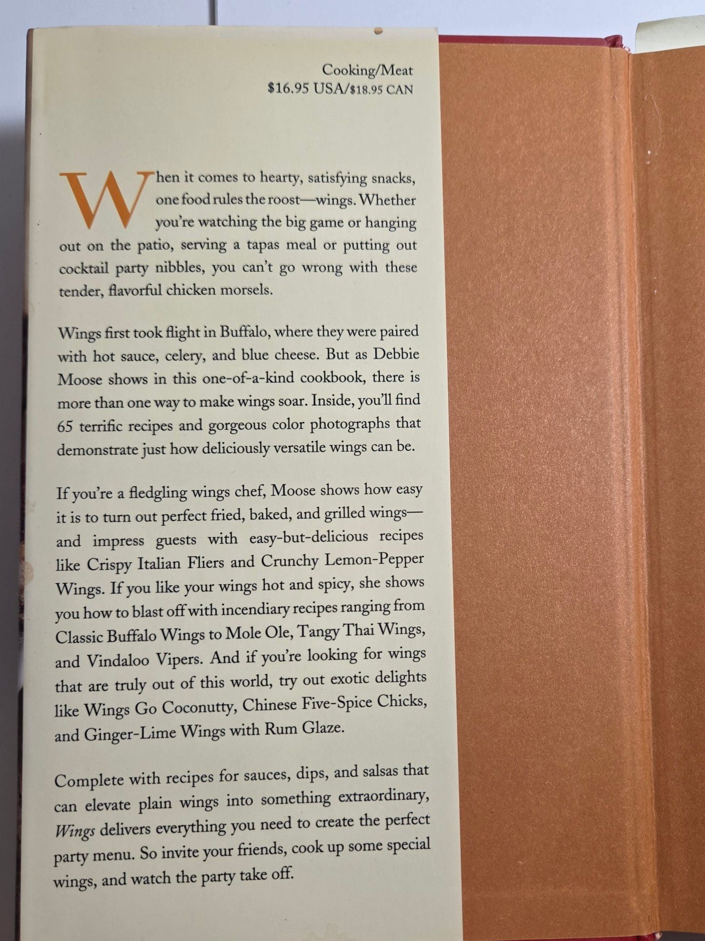 Wings: More Than 50 High-Flying Recipes Cookbook By Debbie Moose 3