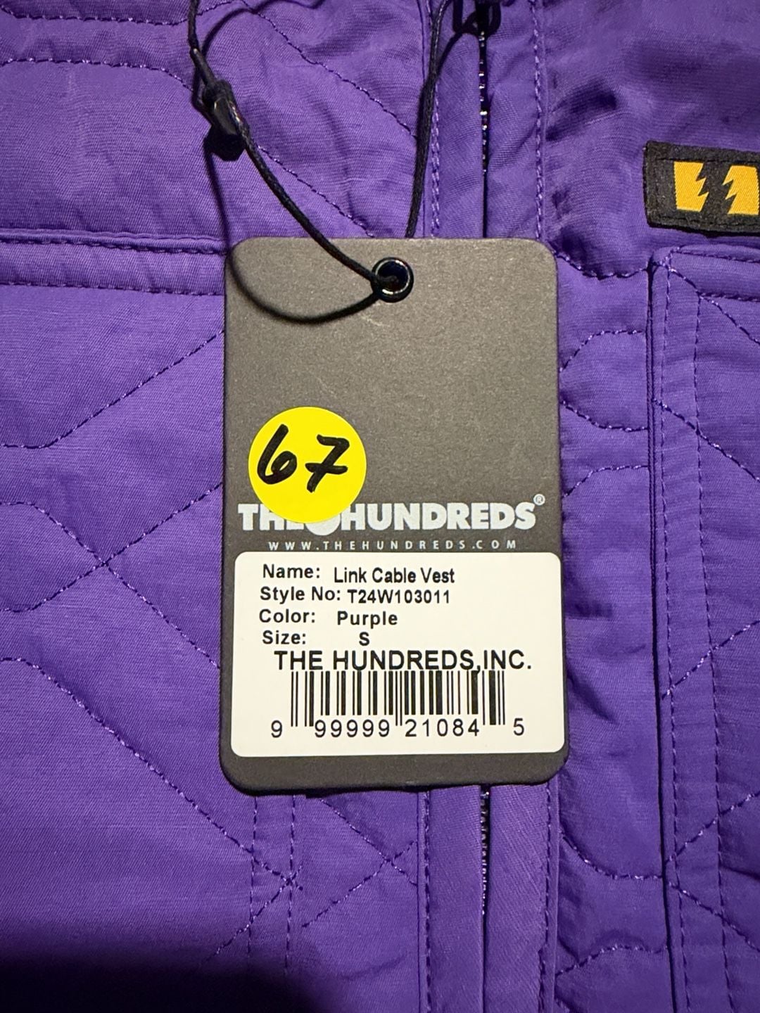 The Hundreds Link Quilted Vest Size S Purple 3
