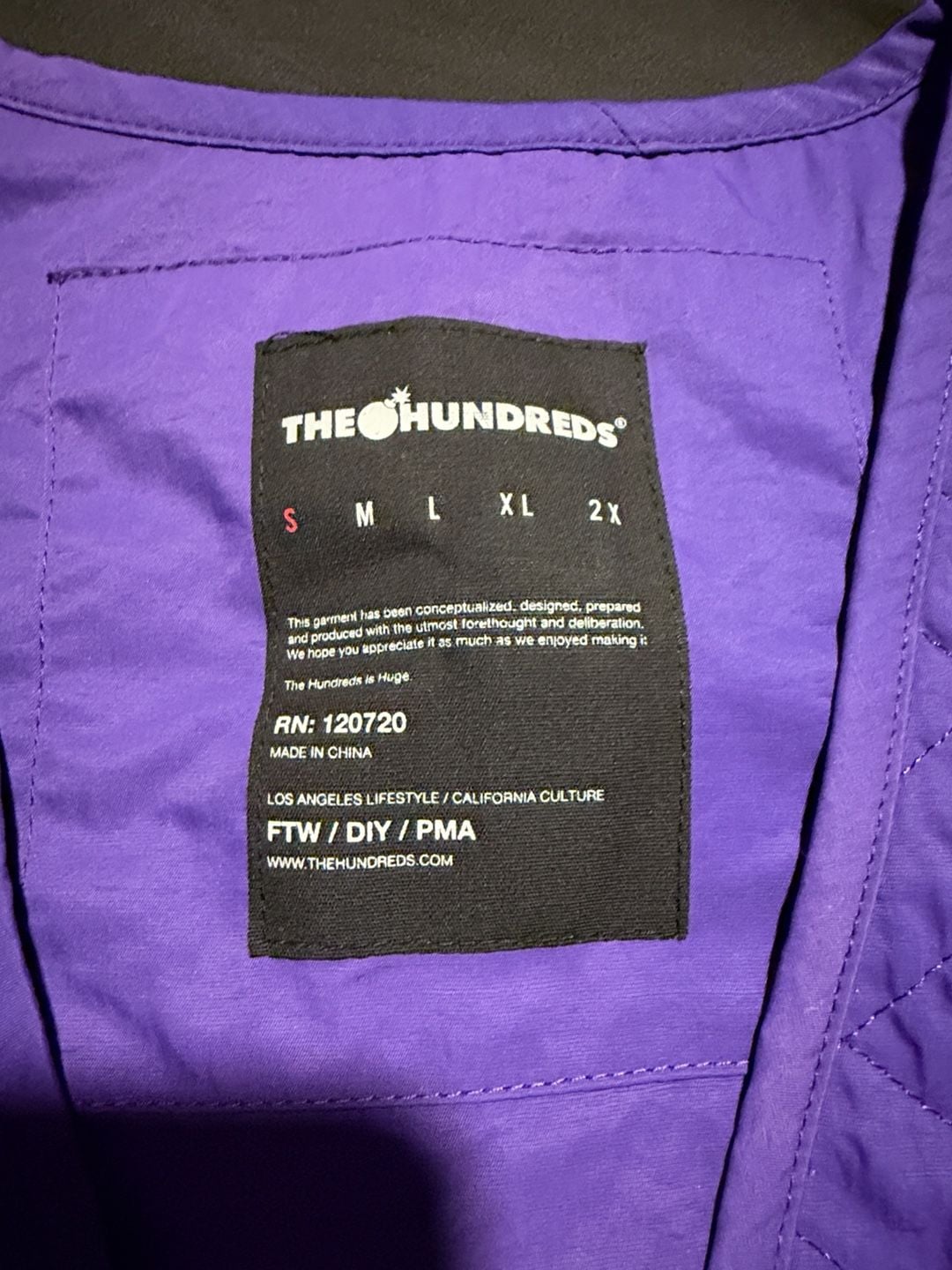 The Hundreds Link Quilted Vest Size S Purple 4