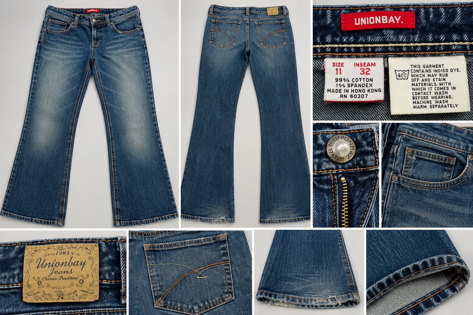 Unionbay Women’s Flare Jeans Size 11 32 Inseam Blue Denim Y2K 2