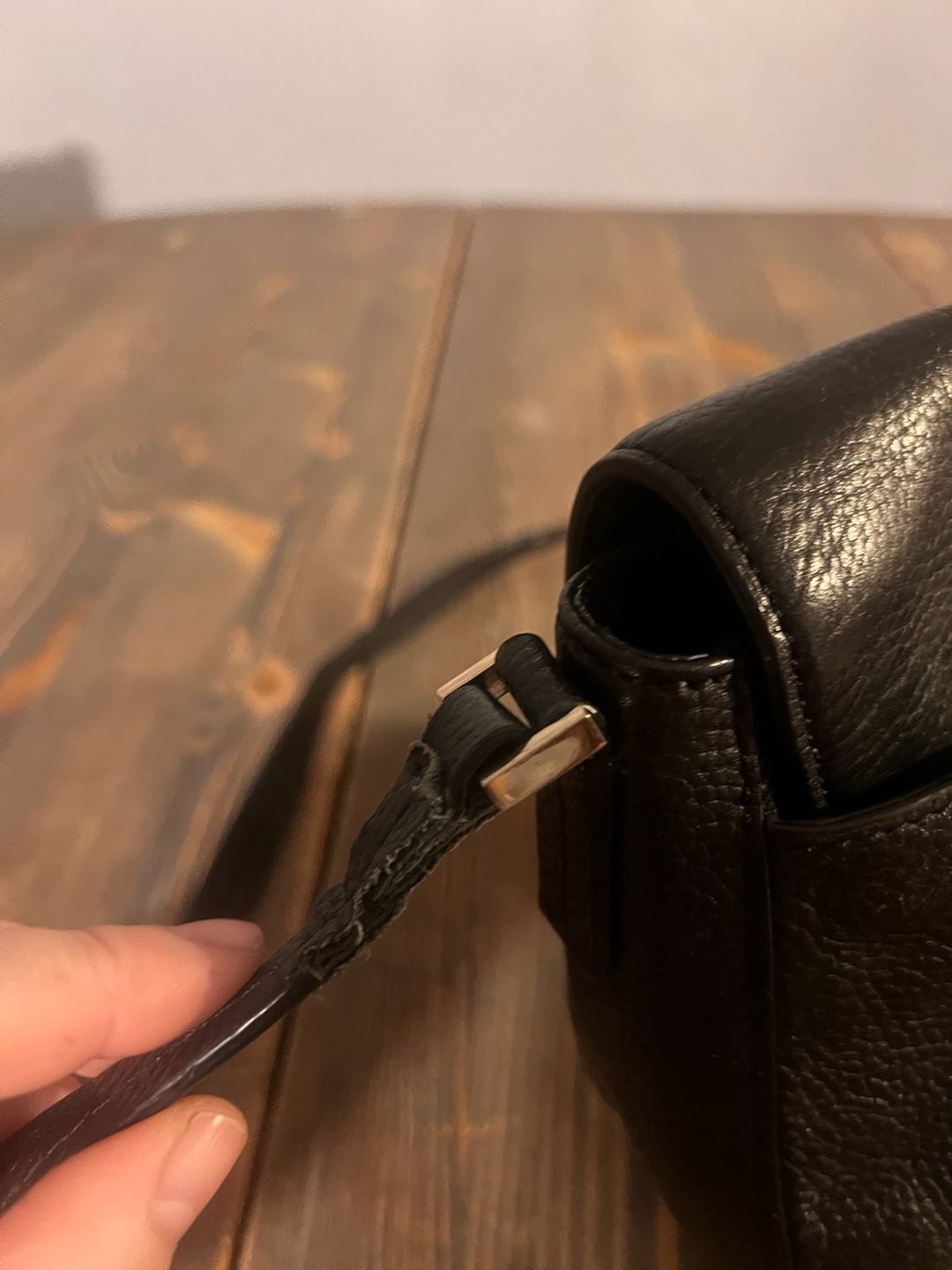 Kate Spade Spencer Court Lavinia Crossbody Bag Black Pebbled Leather 7