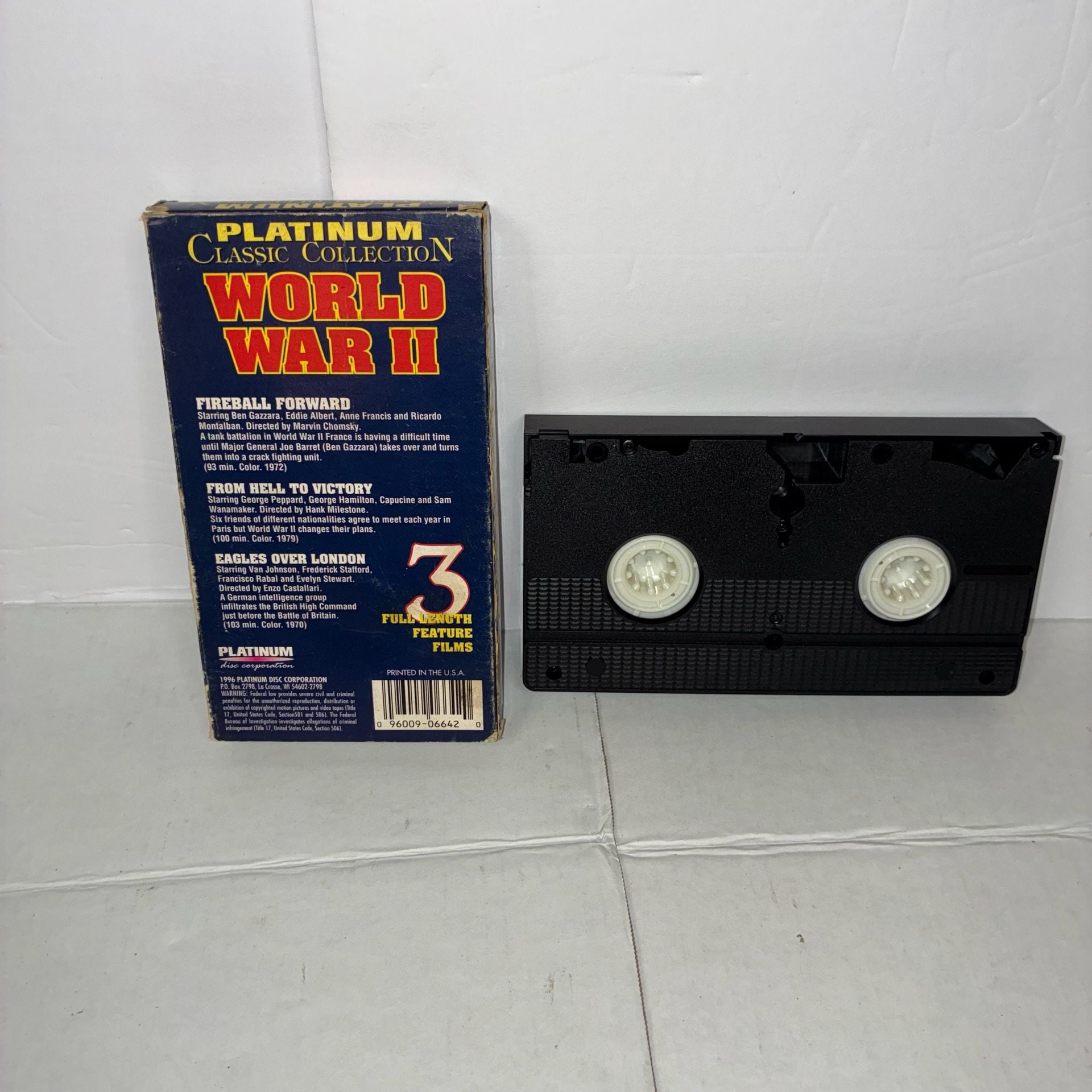 World War II 3 Full Length Feature Films Platinum Classic Collection VHS 2