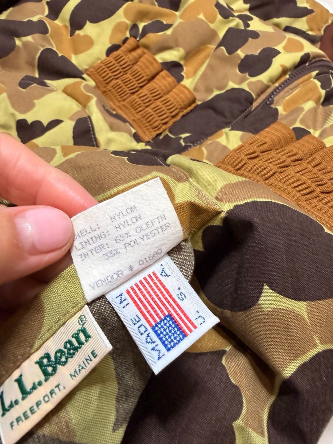Vintage 80's LL Bean Duck Camo Hunting Jacket / Coat Size Large Made in USA - , 10