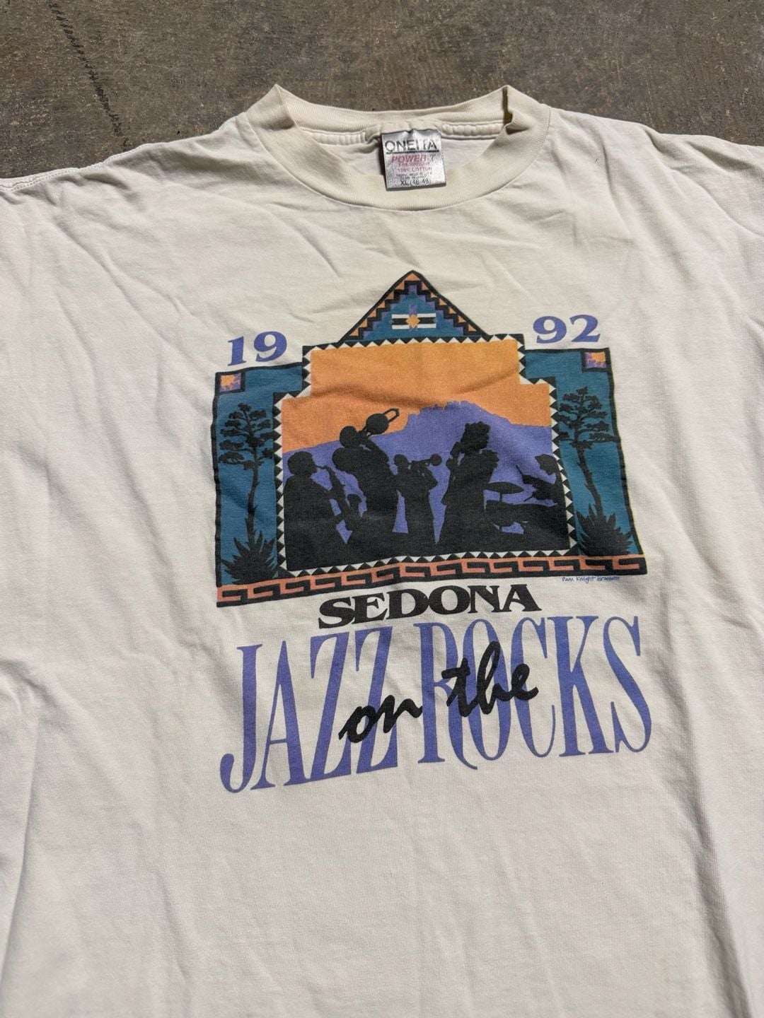 Vintage Oneita 1992 Sedona Jazz On The Rocks T-Shirt XL 3