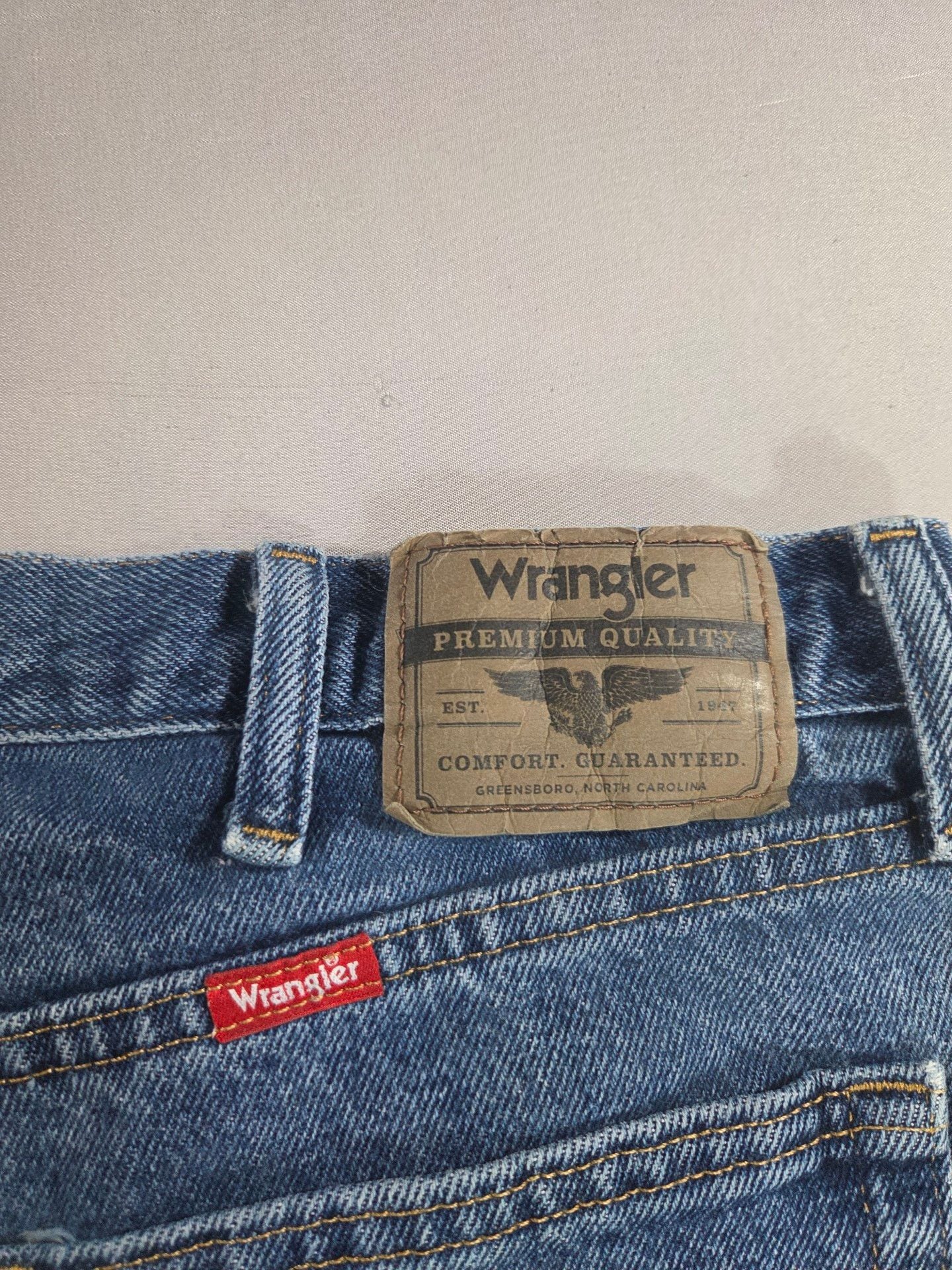 Wrangler Regular Fit Jeans 34x34 Blue Cotton Denim Straight Leg 6