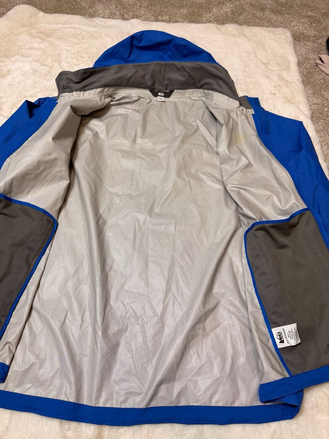 REI Co-op Peak 2.5L Rain Jacket Size XXL Blue Waterproof Hooded Shell 8