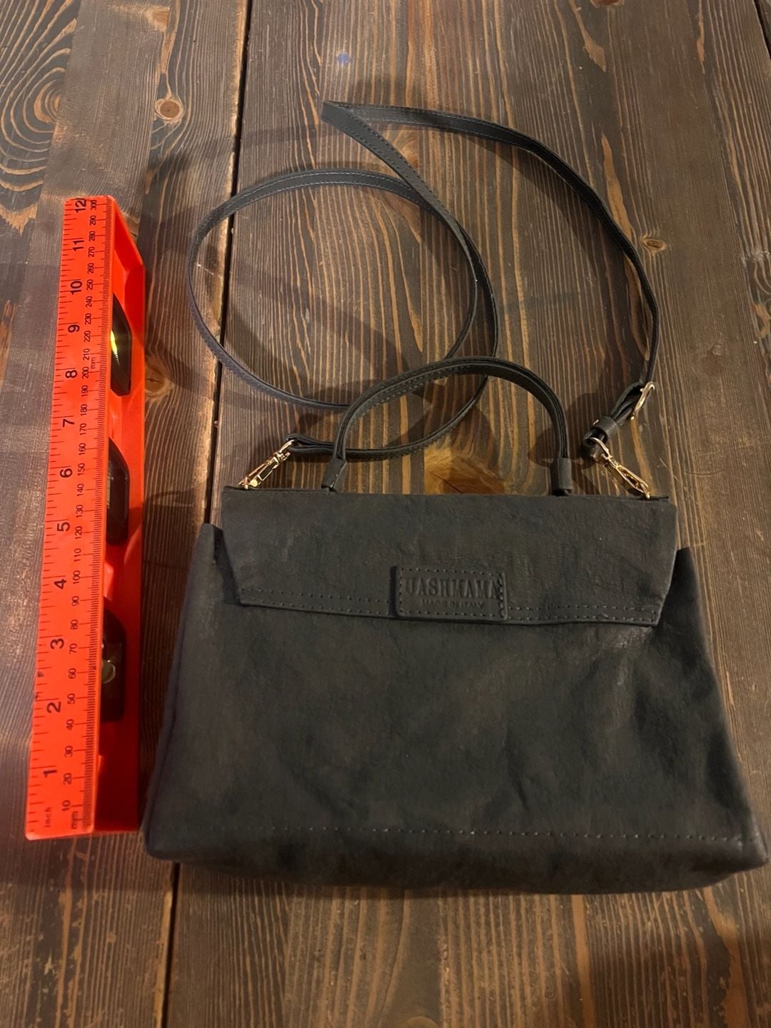 Uashmama Made In Italy Gray Washable Paper Crossbody Handbag 3
