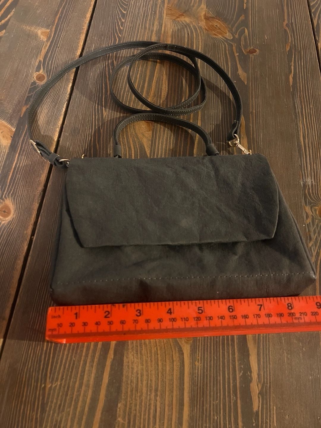 Uashmama Made In Italy Gray Washable Paper Crossbody Handbag 6